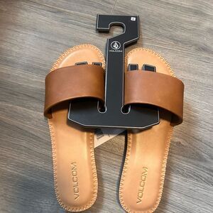 Volcom Brown simple Slide Sandals